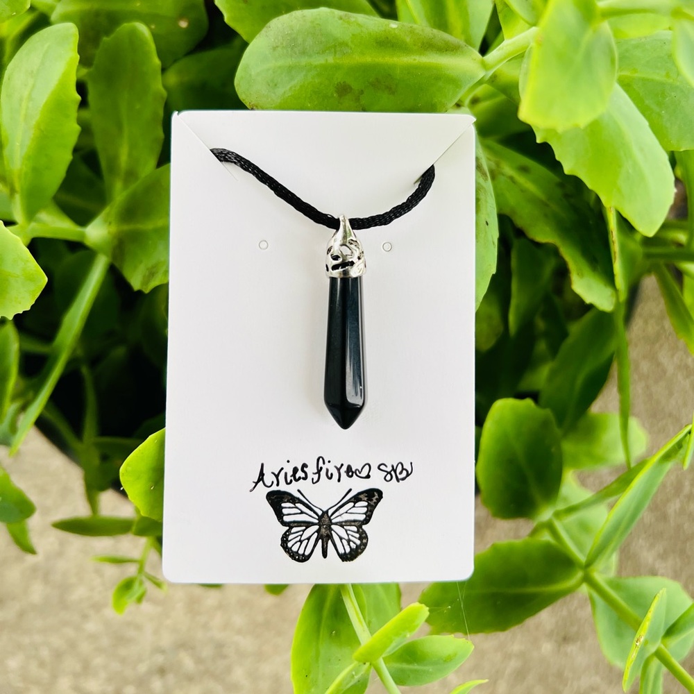 Obsidian Point Necklace